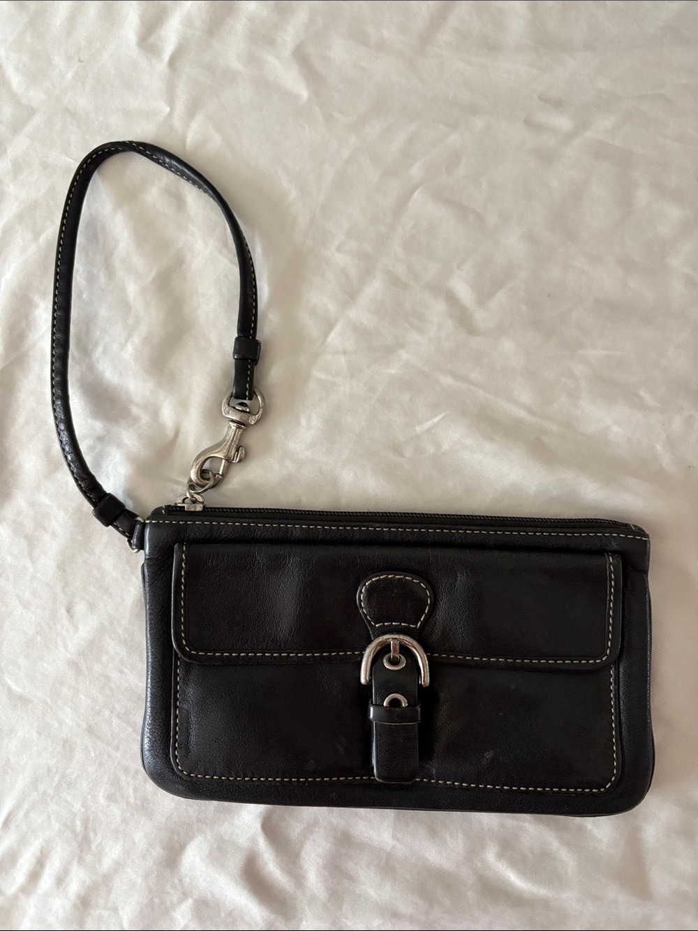 Vintage Coach Bleecker Black Leather Wristlet Clutch